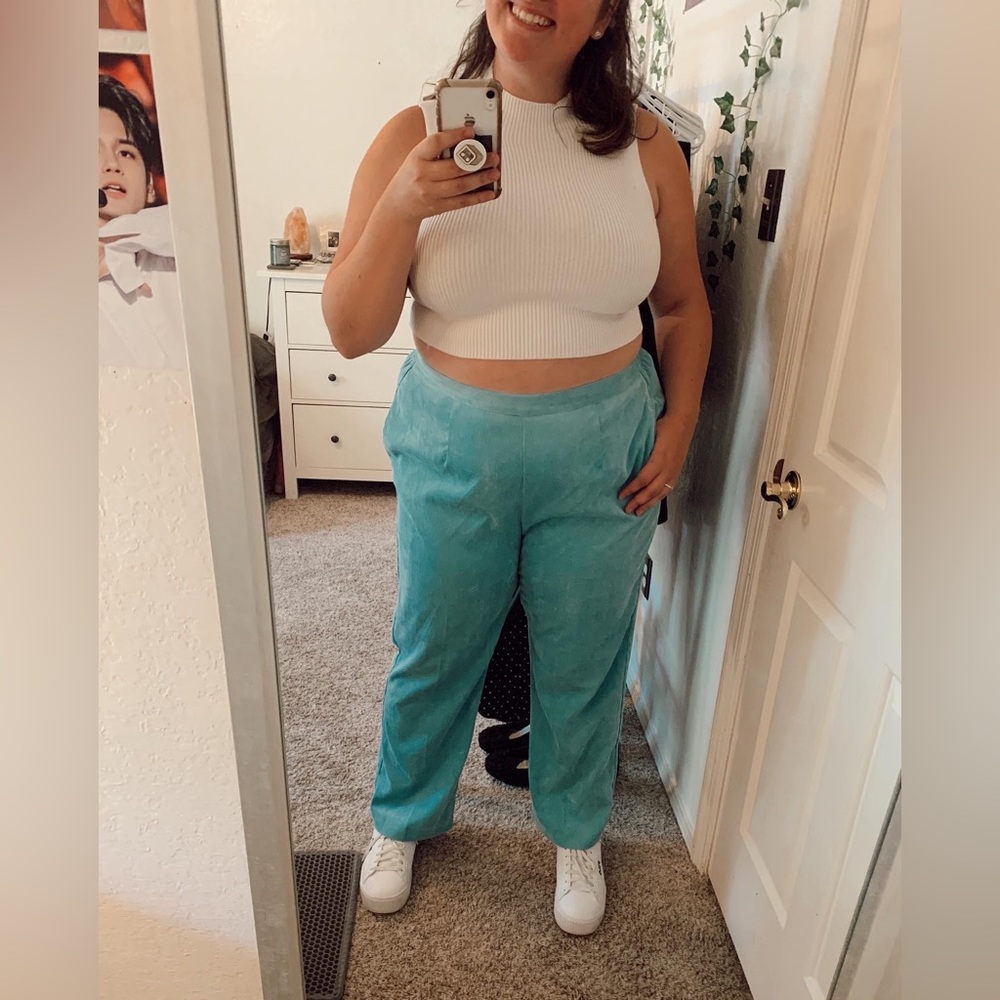Alfred Dunner aqua blue straight pants